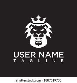 lion jungle king silhouette logo design inspiration
