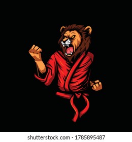 lion karate design vector illustration