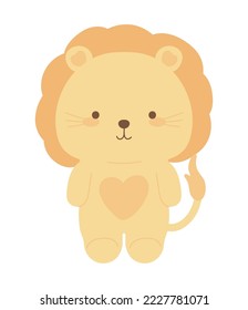lion kawaii animal icon isolated