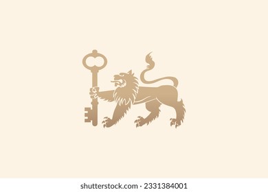 LION KEY LOGO VECTOR FREE