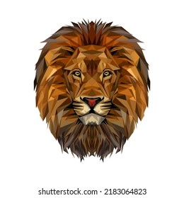 Lion the king of animal illustration 
for book covers, t-shirts, banners, magazines, and others. A low poly vector design