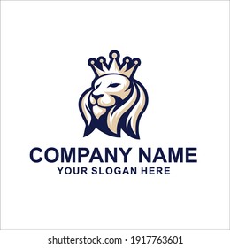 Lion King Animal Logo Vector