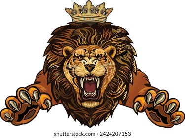 Lion King. King Lion attack
