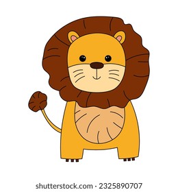 lion king of beasts children vector drawing