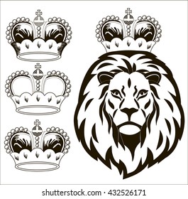 lion in the king of beasts, with a crown on the head