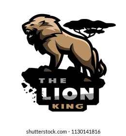 Lion king of beasts, logo, emblem.