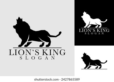Lion King Black Silhouette Logo Design