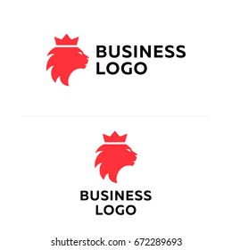 Lion king business flat logotype