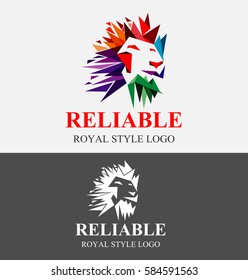 Lion King Colorful Logo Vector Design Template 
