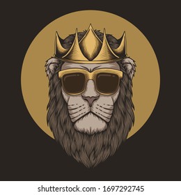Ilustración vectorial de la corona de león para su empresa o marca
