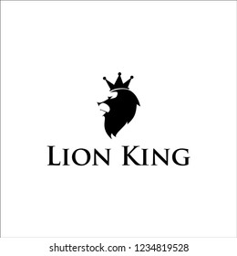 lion king with crown logo design