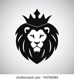 Lion King with Crown Logo Esport Sports Mascot Design Icon