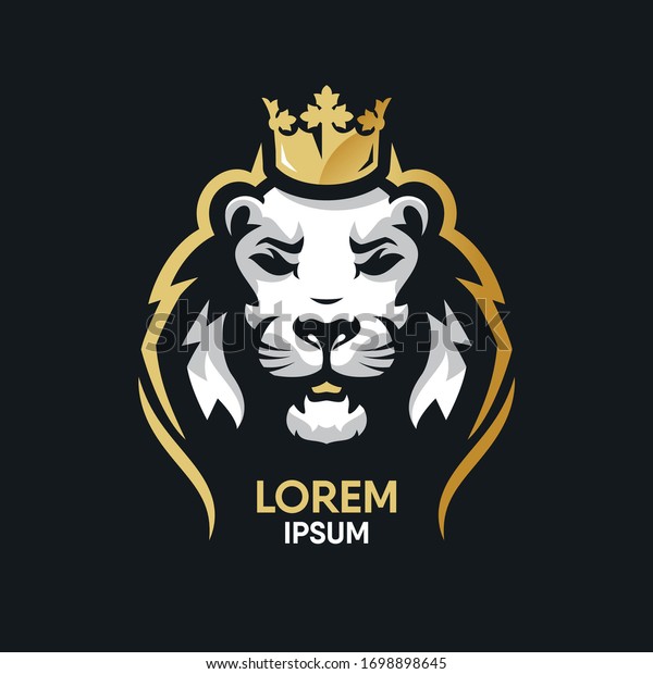 Lion King Crown Logo Template Mascot Stock Vector (Royalty Free ...