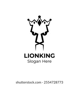 Lion king with crown symbols. Premium luxury brand identity.