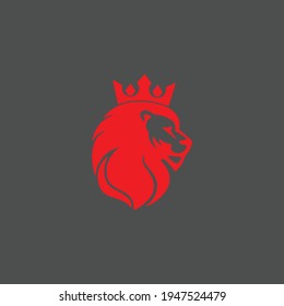 Lion King with crown Vector file, modifiable to any color and size.