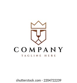 lion king crown vector logo design