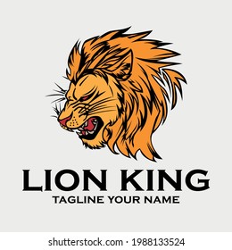 lion king design logo animal. lion king illustration vector