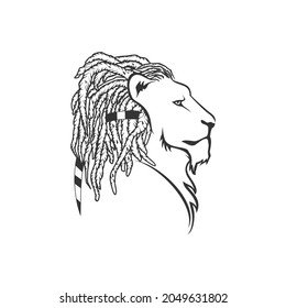 Lion King With Dreadlocks Side View Logo