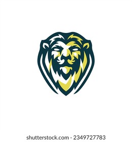 lion king face head modern simple logo design