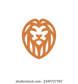 lion king face head modern simple logo design