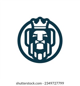 lion king face head modern simple logo design