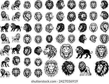 Lion king face head vector logo svg