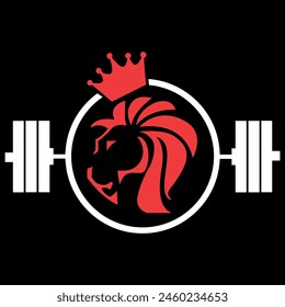 lion king gym logo design vector