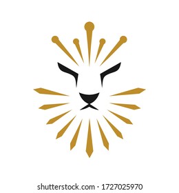 Lion king head abstrack logo design 