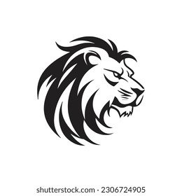 Lion king head aggressive logo silhouette icon vector template