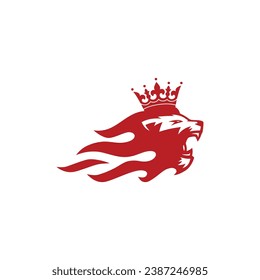 lion king head flame fire logo icon vector design graphic