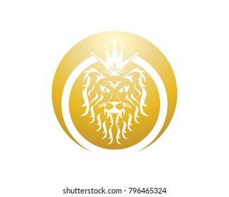 Lion king head logo design template