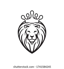 Lion king Head Logo Vector Template Illustration Design Mascot Animal