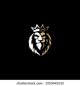 Lion king Head Logo Vector Template Illustration Design Mascot Animal