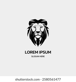 lion king head minimalist logo design