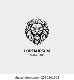 lion king head minimalist logo design