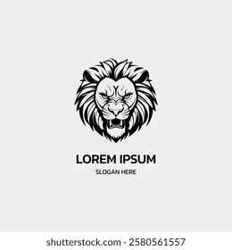 lion king head minimalist logo design