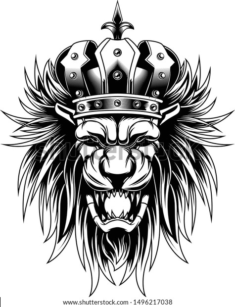 Lion King Head Mystic Vector Illustration Stock Vector (Royalty Free ...