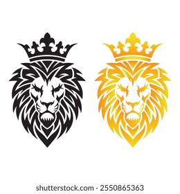 Lion king head vector art, tribal lion head tattoo design vector logo design icon