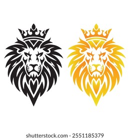 Lion king head vector art, tribal lion head tattoo design vector logo design icon