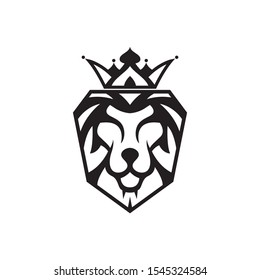 Lion king head vector logo template silhouette