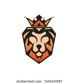 Lion king head vector logo template silhouette