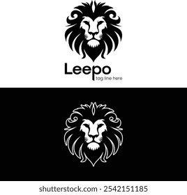 Modelo de logotipo de vetor de cabeça de leão 