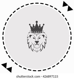 Lion king icon Flat Design. Isolated Illustration.