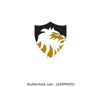 Lion king icon logo template vector