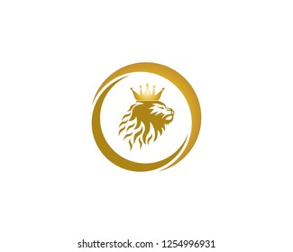 Lion king icon logo template vector