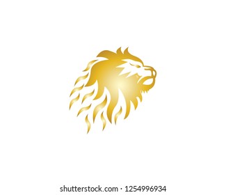 Lion king icon logo template vector