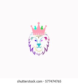 Lion King  icon Vector design. Colored illustration.