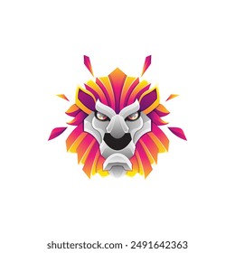 lion king illustration design with a colorful appearance