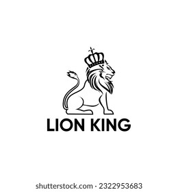 lion king illustration vector logo. powerful, elegant and professional. represents strength, honor and superiority
