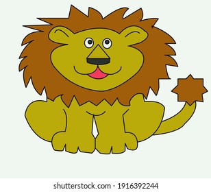 Cute Cartoon Lion Vector Illustration Stock Vector (Royalty Free ...